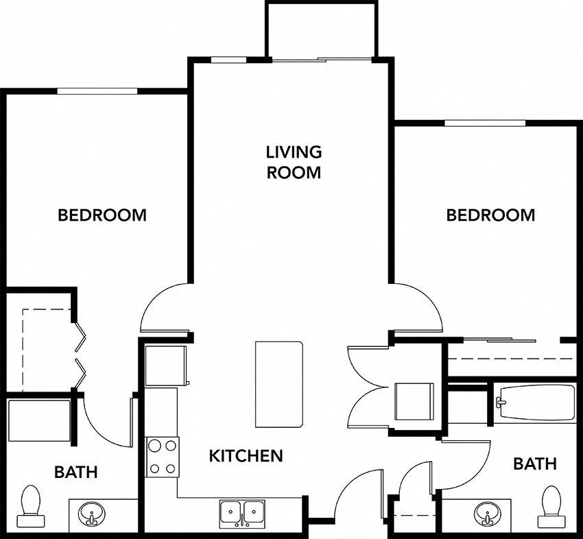 Southside by Vintage | 2 bedrooms 2 bathrooms floor plan (B1) 2x2 units available at Southside by Vintage | Seattle apts for rent